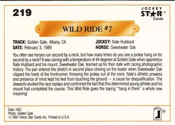 1991 Jockey Star Jockeys #219 Wild Ride #7 Back
